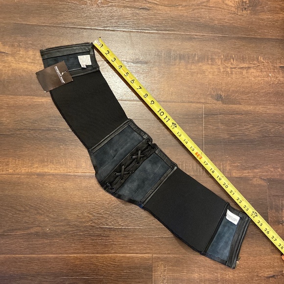 NEW VINTAGE NEWPORT NEWS LEATHER CORSET WIDE ELASTIC BELT SLIM HOURGLASS FIGURE main image 4